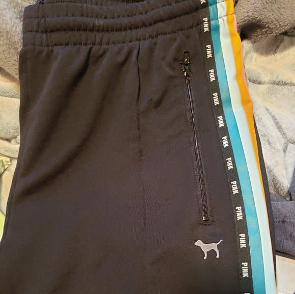 NWOT Victoria's Secret Pink Rainbow track pants size Large - Picture 4 of 5